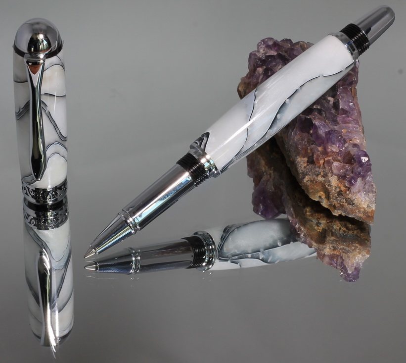 nieuwe rollerball Acryl Mesh Grijs - Wit 01