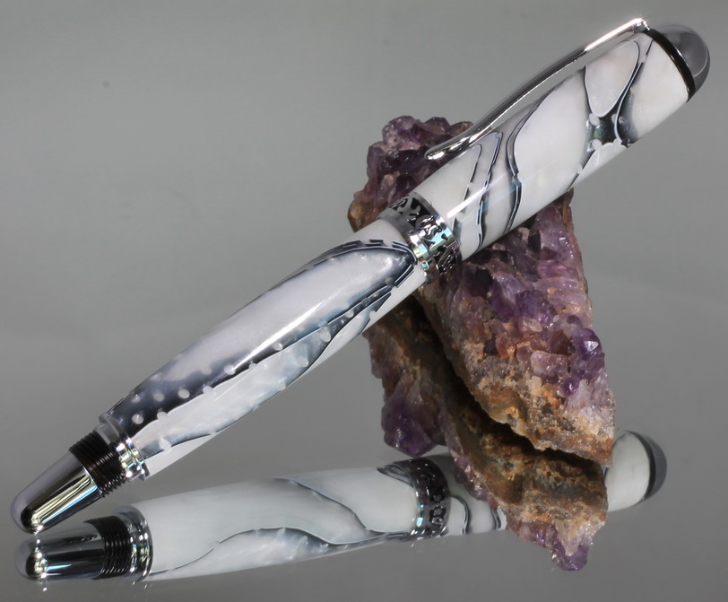 nieuwe rollerball Acryl Mesh Grijs - Wit 02